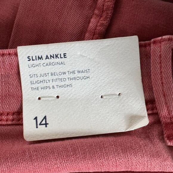 New J. Jill Authentic Fit Slim-Leg Jeans Red Women's Size 14 - Picture 3 of 10